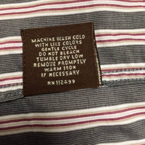 Tailorbyrd Men's 3XL Long Sleeve Striped Button Up Shirt w/ Contrasting Accents - Picture 8 of 8